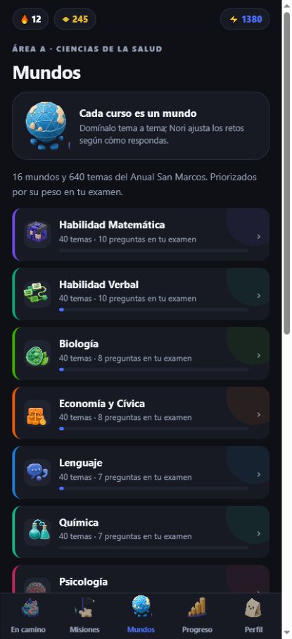 Pantalla de Mundos de Ingresa